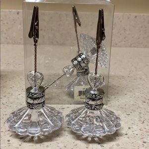 Set of 4 crystal base name card/photo clip holder
